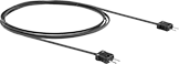 Image of Product. Straight Cable with Flat-Pin Mini Male × Male Connector. Front orientation. Thermocouple Cords. Thermocouple Cords with Connectors, Straight Cable, Flat-Pin Mini Male × Flat-Pin Mini Male Connector.