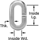 Image of Product. Front orientation. Contains Annotated. Quick Links. Quick-Disconnect Links.