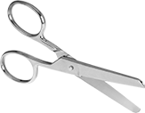 Image of Product. Style B. Front orientation. Scissors. Blunt-Point All-Metal Scissors, Straight Handle, Style B.