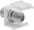 Image of Product. Front orientation. Coaxial Connectors. Coaxial Adapters for Keystone Wall Plates, F-Type Female × F-Type Female.