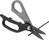 Image of ProductInUse. Style C. Front orientation. Scissors. Scissors for Wire Cutting and Stripping, Straight Handle, Style C.