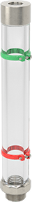 Image of Product. Front orientation. Easy-View Oil-Level Indicator, 3/4 NPT Male Thread, 9-13/16" Overall Height.