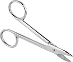 Image of Product. Pointed-Blade Tip. Front orientation. Point. Flush-Cut Compact Scissors.