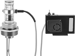 Image of ProductInUse. Remote-Mount Alarm Shown with Gauge. Front orientation. Contains MultipleImages. Liquid-Level Gauge Alarms. Chemical-Resistant Vertical-Mount Liquid-Level Gauges for Tanks, Remote, Alarms.
