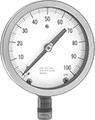 Image of Product. Front orientation. Pressure Test Gauges. Corrosion-Resistant Pressure Test Gauges, Single Scale, Bottom Connection.