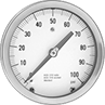 Image of Product. Front orientation. Pressure Test Gauges. Corrosion-Resistant Pressure Test Gauges, Single Scale, Lower-Back Connection.