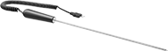 Image of Product. Style 3. Front orientation. Thermocouples. Thermocouple Probes for Solids , Probes with Cable, Flat-Pin Mini Thermocouple Connector, Style 3.