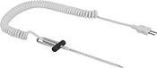 Image of Product. Style 1. Front orientation. Thermocouples. Thermocouple Probes for Solids , Probes with Cable, Flat-Pin Mini Thermocouple Connector, Style 1.