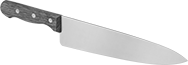 Image of Product. Front orientation. Kitchen Knives. Chef's Knives, Style A.