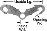 Image of Product. Front orientation. Snap Hooks. Snap Hooks with Trigger-Locking Latches on Both Ends.