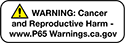 Image of Product. Consumer Product. Front orientation. 1/2" High. California Proposition 65 Labels , Consumer Product.