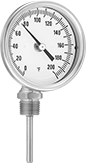 Image of Product. Front orientation. Thermometers. Threaded Thermometers, Fixed Bottom Connection.