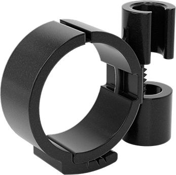 Image of Product. Front orientation. Quick-Mount Plastic Clamping Hanger, 1-1/4" ID.
