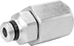 Image of Product. Female x Male. Front orientation. Pipe and Fittings. Universal-Thread Medium-Pressure Brass and Bronze Threaded Pipe Fittings, Intermittent-Swivel Straight Reducing Adapters, Male, Threaded Fitting Connection, Female, Hex Body.
