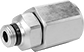 Image of Product. Female x Male. Back orientation. Pipe and Fittings. Universal-Thread Medium-Pressure Brass and Bronze Threaded Pipe Fittings, Intermittent-Swivel Straight Reducing Adapters, Female, Threaded Fitting Connection, Male, Hex Body.