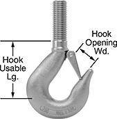 Image of Product. Front orientation. Contains Annotated. Hooks. For Lifting, Threaded Stud.