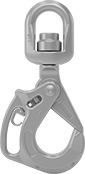 Image of Product. Side1 orientation. Hooks. Ball Bearing Swivels, For Lifting, Eye, Load-Locking Latch, With Handle.