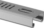 Image of Product. Channel. Front orientation. Strut Channel Framing and Fittings. Quick-Connect Low-Profile Strut Channel, Channel, Slotted Grid.