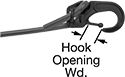 Image of ProductInUse. Front orientation. Contains Annotated. Bungee Cord Hooks. Adjustable Bungee Cord Hooks, Latching Hook.