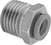Image of Product. NPT Male × Push to Connect. Front orientation. Orifice Valves. Push-to-Connect Orifice Valves, Push-to-Connect Fitting Connection, Female, NPT Thread, Male.
