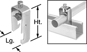 Image of Product. Front orientation. Contains Annotated, Inset, Border, MultipleImages. Strut Channel Framing and Fittings. Adjustable Strut Channel Routing Clamps.