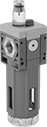 Image of Product. Front orientation. Compressed Air Lubricators. Compressed Air Lubricators, BSPP Inlet Thread, Female Outlet, Acetal Bowl Guard, Clear Bowl.