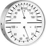 Image of Product. Front orientation. Temperature and Humidity Meters. Easy-Read Wall-Mount Temperature and Humidity Meters with Accuracy Certificate.