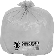 Image of Product. Front orientation. Trash Bags. Compostable Trash Bags.