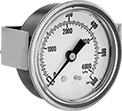Image of Product. Front orientation. Pressure Gauges. Pressure Gauges, Dual Scale, Center-Back Connection (Panel Mount).