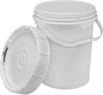 Image of Product. Front orientation. Shipping Pails. UN-Compliant Shipping Pails with Twist-Lock Lids, Bail Handle.