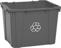Image of Product. Front orientation. Recycling Containers. Plastic Recycling Containers and Lids, Style D.