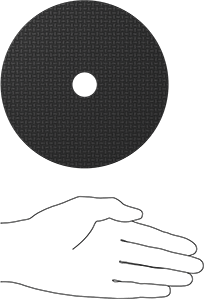 Image of Product. Side1 orientation. Contains SizingReference. Angle Grinder Cutoff Wheel, for Metal, 6" Diameter, 0.045" Thick, 10000 rpm Maximum Speed.