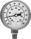 Image of Product. Front orientation. Pressure and Vacuum Gauges. Pressure and Vacuum Gauges, Dual Scale, Bottom Connection.
