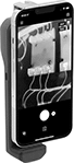 Image of ProductInUse. Style B (Shown with Smartphone). Back orientation. Thermal Cameras. Thermal Imaging Cameras, Style B.