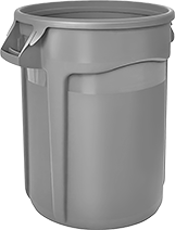 Image of Product. Front orientation. Trash Cans. Easy-Grip Plastic Trash Cans, Lids, Dollies, and Caddies, Style A.