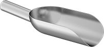 Image of Product. Front orientation. Scoops. Sanitary Metal Scoops, Style C.