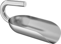 Image of Product. Front orientation. Scoops. Sanitary Metal Scoops, Style D.