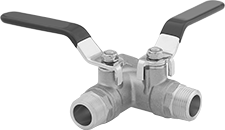 Image of Product. Front orientation. Diverting Valves. Dual Shut-Off Threaded Diverting Valves , Brass Body, NPT Female × NPT Male × NPT Male.
