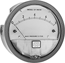 Image of Product. Front orientation. Differential Pressure Gauges. Low-Pressure Differential Gauges with Dial Indicator.