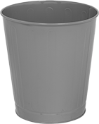 Image of Product. Front orientation. Trash Cans. Metal Trash Cans, Style A.