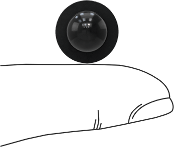 Image of Product. Side1 orientation. Contains SizingReference. Weather-Resistant EPDM Push-and-Stay Bumpers, for 9/32" ID, 3/8" Ridge Diameter, 9/16" OD.