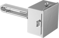 Image of Product. Front orientation. Heating Elements. Sanitary Screw-Plug Immersion Heating Elements for Water, Adjustable Thermostat.