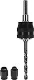 Image of Product. Top orientation. Hole Saw Arbors. Quick-Change Hole Saw Arbors with Pilot Drill Bit, For Unthreaded Arbor Hole.
