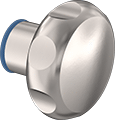Image of Product. Front orientation. Ribbed Grip. Sanitary Threaded-Hole Knobs.
