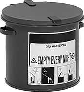 Image of Product. Front orientation. Trash Cans. Safety Trash Cans for Oily Waste, Style B.