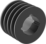 Image of Product. Front orientation. V-Belt Drive Pulleys. Taper-Lock Bushing-Bore V-Belt Drive Pulleys, 4 Grooves.
