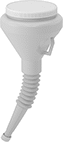 Image of Product. Front orientation. Funnels. Plastic Funnels with Lid and Cap , Flexible Spout, Handle.