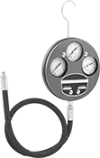Image of Product. Front orientation. Pressure and Vacuum Gauges. 3-in-1 Pressure and Vacuum Gauges.