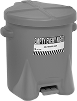 Image of Product. Front orientation. Trash Cans. Safety Trash Cans for Oily Waste, Style A.