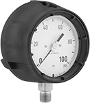 Image of Product. Front orientation. Pressure Test Gauges. Pressure Test Gauges, Single Scale, Bottom Connection/Flange Mount.